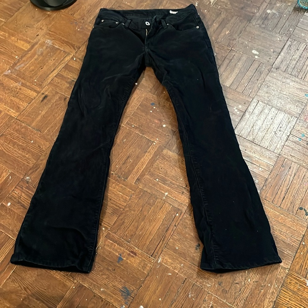 CHIPS AND PEPPER BLACK CORDUROY JEANS, low rise with flare, ultra rock sz 27